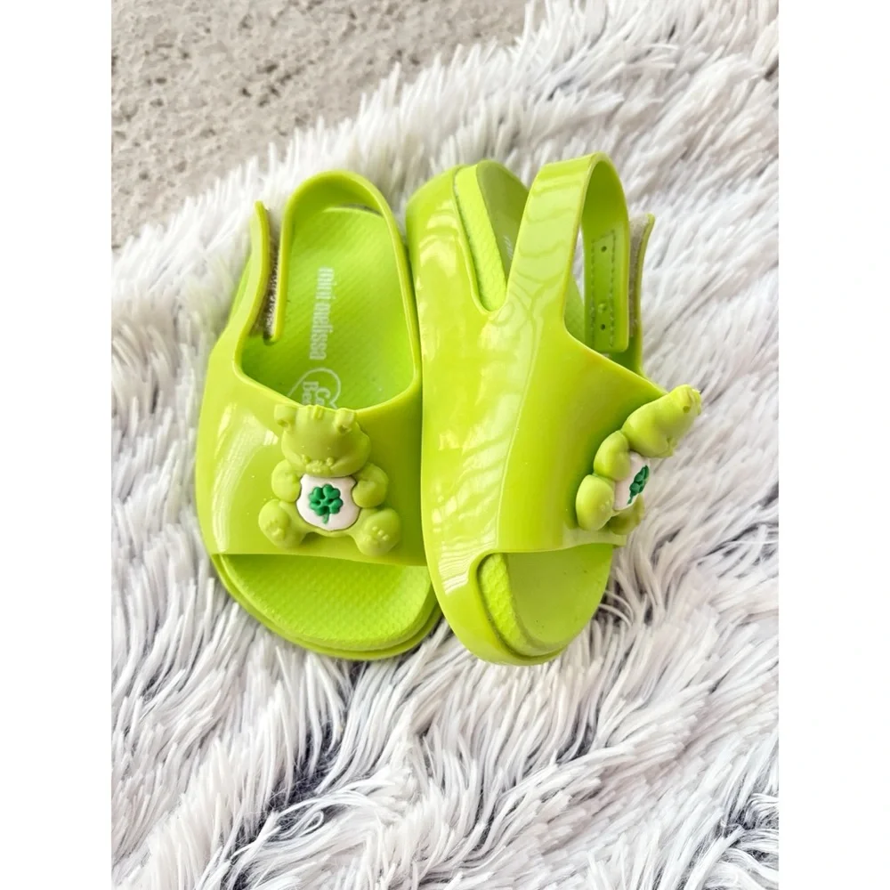 Mini Melissa Green Carebear Collab‎ Jelly Sandals Girls